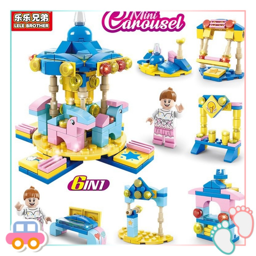 Đồ chơi Lego city giá rẻ 6 trong 1 nhiều chủ đề, mô hình lắp ghép lele brother 138 - 152 chi tiết cho bé sáng tạo