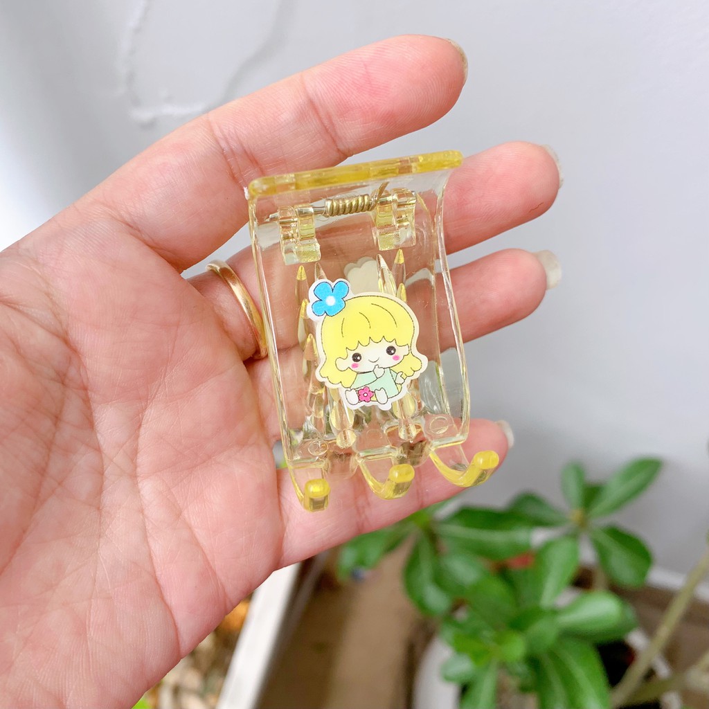 Kẹp tóc càng cua trong suốt hình thiên thần dễ thương
