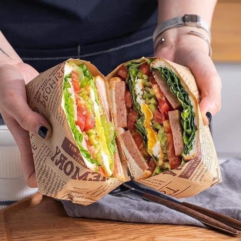 Cuộn giấy nến lót thực phẩm thấm dầu hình tờ báo dài 10m