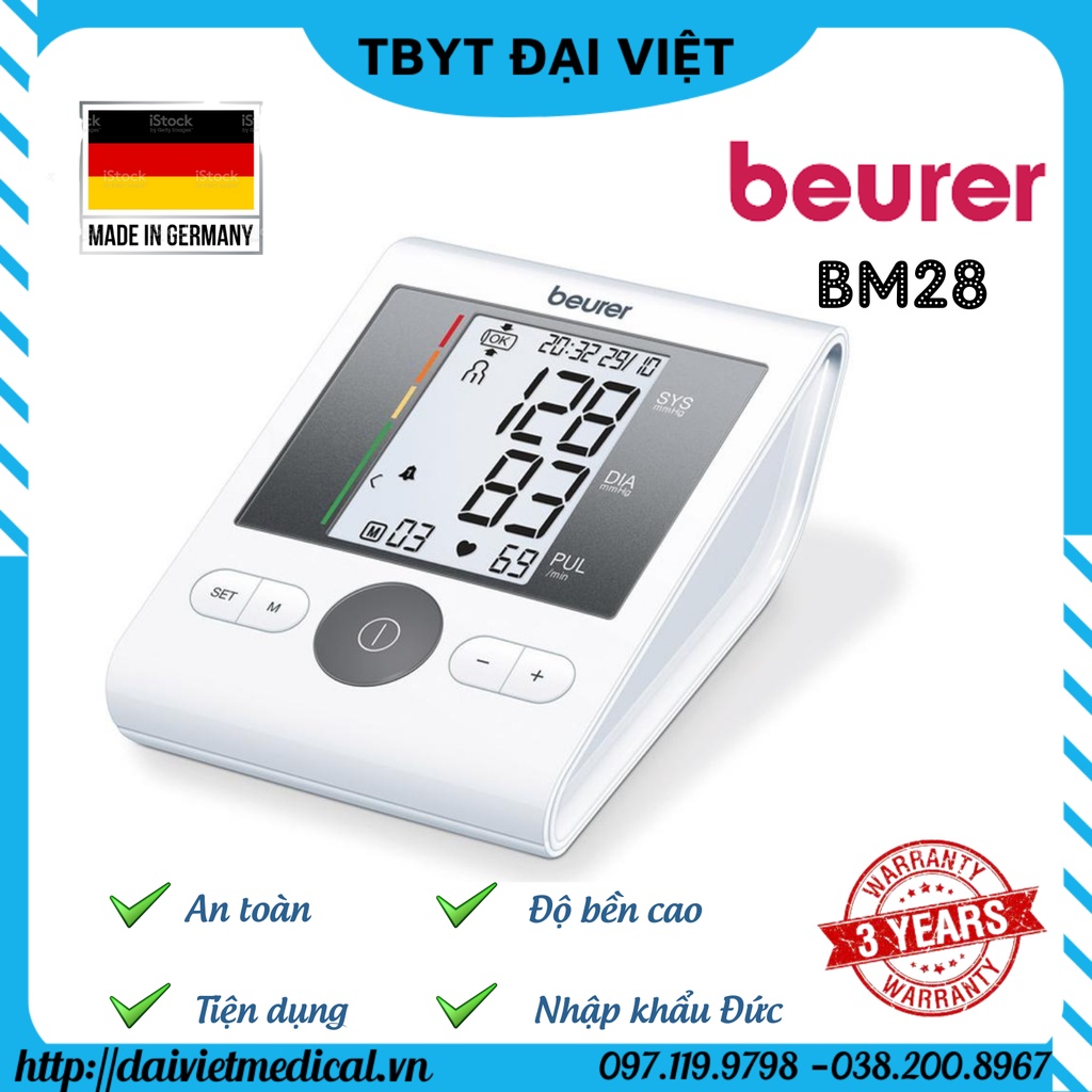 MÁY ĐO HUYẾT ÁP BẮP TAY BEURER BM28  KÈM SẠC