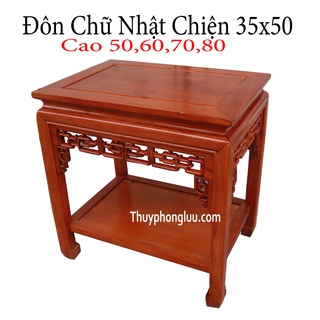 Đôn chữ nhật kê phòng khách gỗ hương mặt 35x50 cao 50,60,70,80