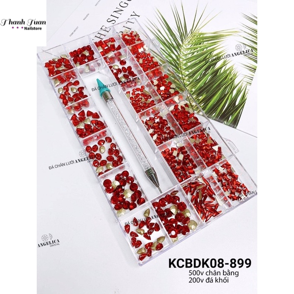 Khay đá nail Đá khối chân bằng kèm bút chấm đá 2 đầu Angelica- Phụ kiện đồ nail