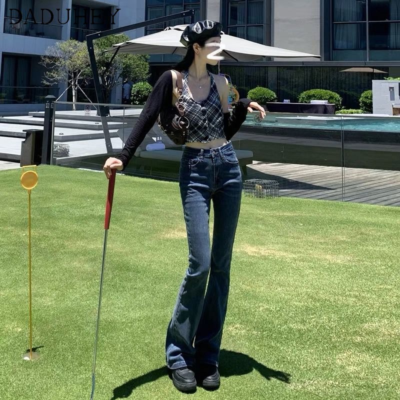 Quần jeans ống rộng eo thon thời trang xuân thu 2022 dành cho nữ