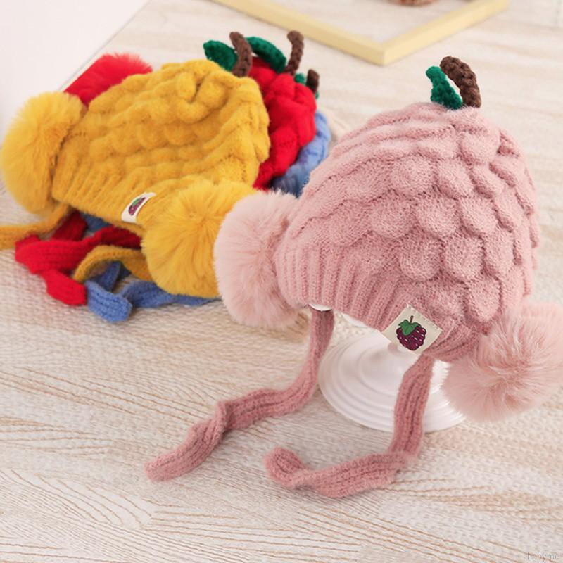 Mũ Trùm Đầu Đính Bóng Lông Thú Đáng Yêu Cho Bé