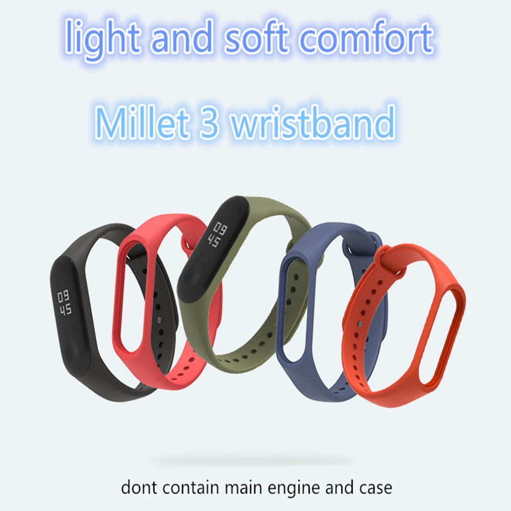 Dây đồng hồ thay thế chất liệu silicon màu trơn cho dây đeo Xiaomi Mi Band 4 3 dây đồng hồ mi band 4 vòng