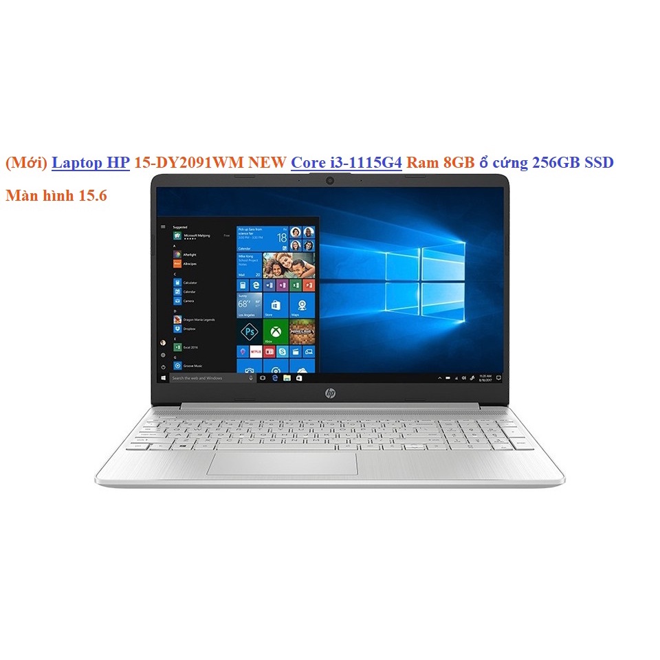 (Mới) Laptop HP 15-DY2091WM NEW Core i3-1115G4 Ram 8GB ổ cứng 256GB SSD màn hình 15.6 Chính hãng