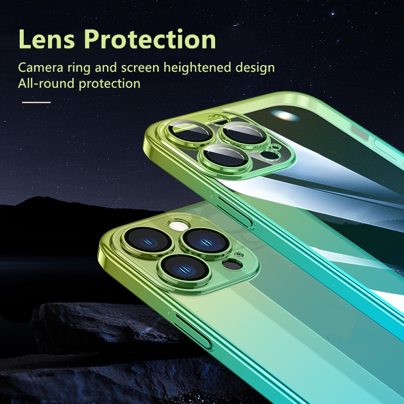 Ốp Điện Thoại Cứng Mạ Màu Gradient Sang Trọng Cho Iphone 13 12 Pro Max 13 Pro 12 13 Pro Max