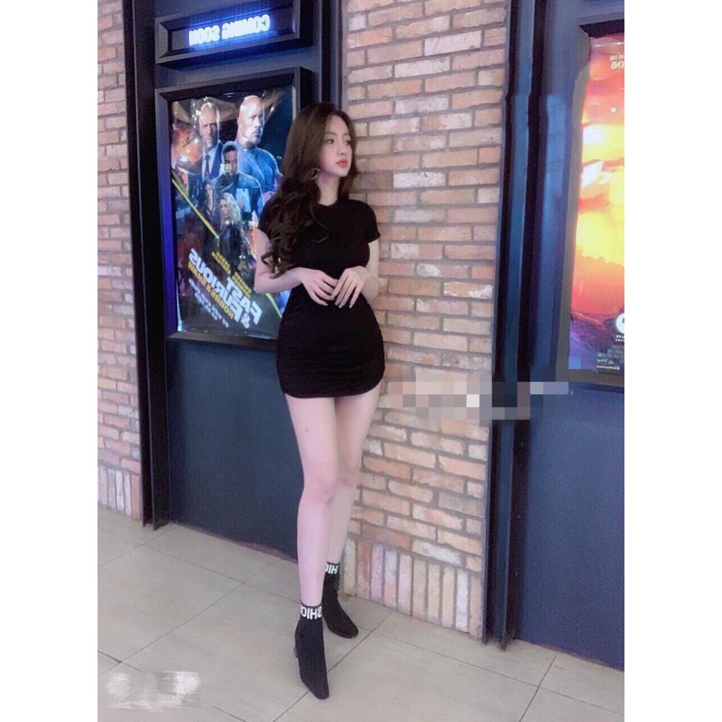 Đầm body tay ngắn nhúng thân phom 55kg TV2612