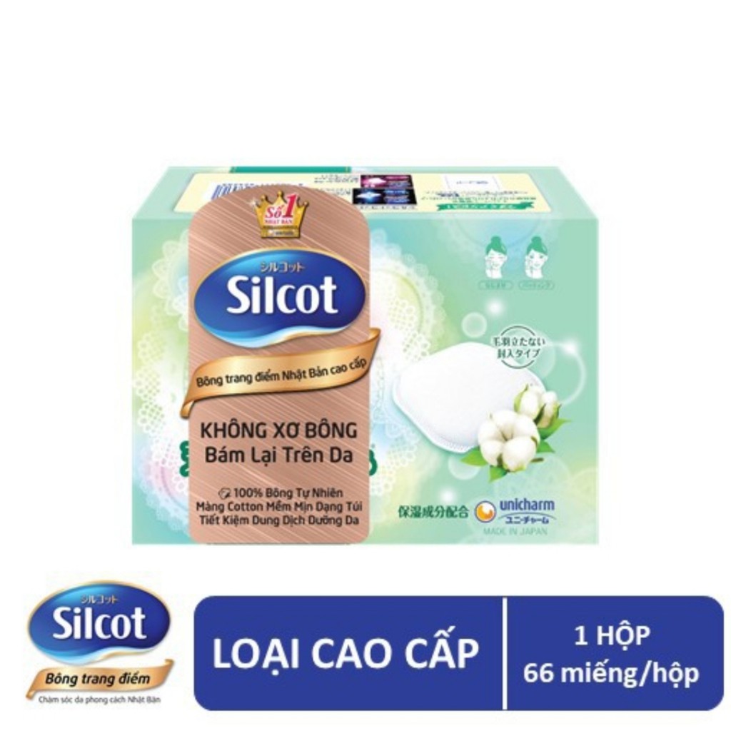 Bông tẩy trang cơ bản và cao cấp Silcot Nhật 66/82 miếng