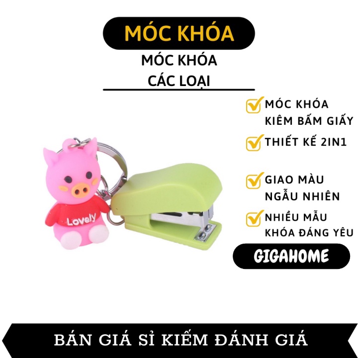 Đồ bấm giấy mini ️ GIÁ VỐNMóc khóa bấm ghim kèm gấu, thiết kế nhỏ gọn, đẹp, tiện dụng. 8436