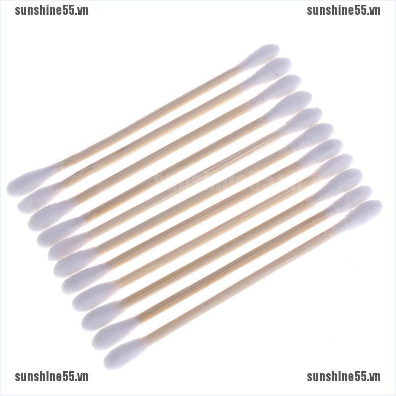 Set 100 Tăm Bông Cotton Hai Đầu Dùng Một Lần Trang Điểm Hàng Ngày