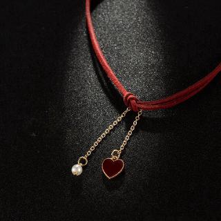 Dây chuyền mặt trái tim đỏ Hàn Quốc