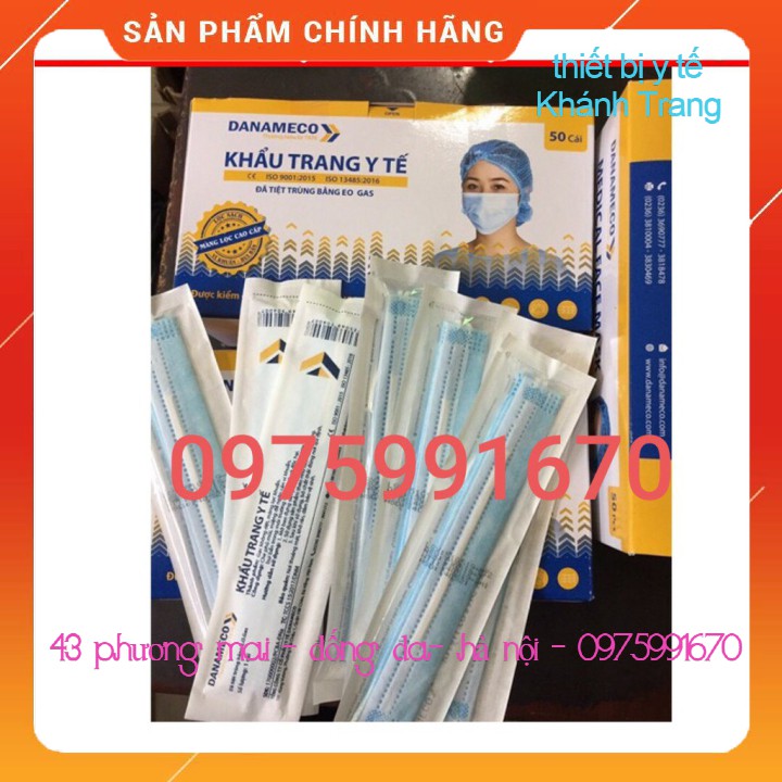 (Giá sỉ) Khẩu trang y tế Danameco tiệt trùng từng cái (hộp 50 chiếc)