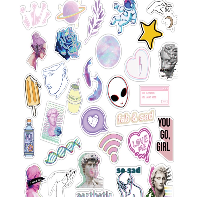 [Hàng mới về] Sticker dán Decor nhỏ hình Hiện đại Ngộ nghĩnh