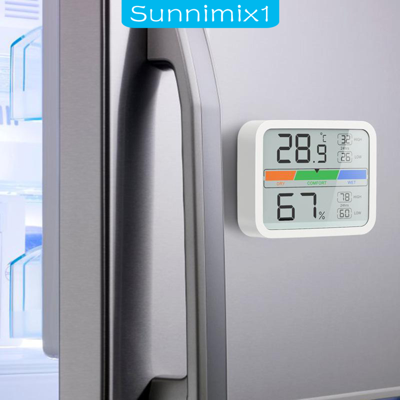 [SUNNIMIX1]Digital LCD Thermometer Hygrometer Humidity Temperature Meter for Basement