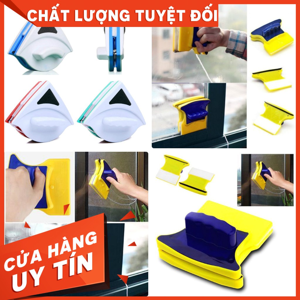 [FREESHIP] DỤNG CỤ LAU KÍNH 2 MẶT NAM CHÂM ( TẶNG KÈM BỘ LAU THAY THẾ)