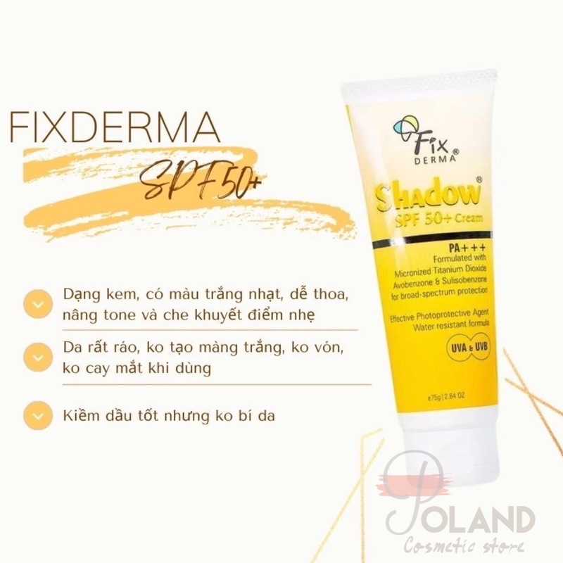 [Chính hãng] Kem chống nắng phổ rộng Fixderma Shadow SPF50+ cho da hỗn