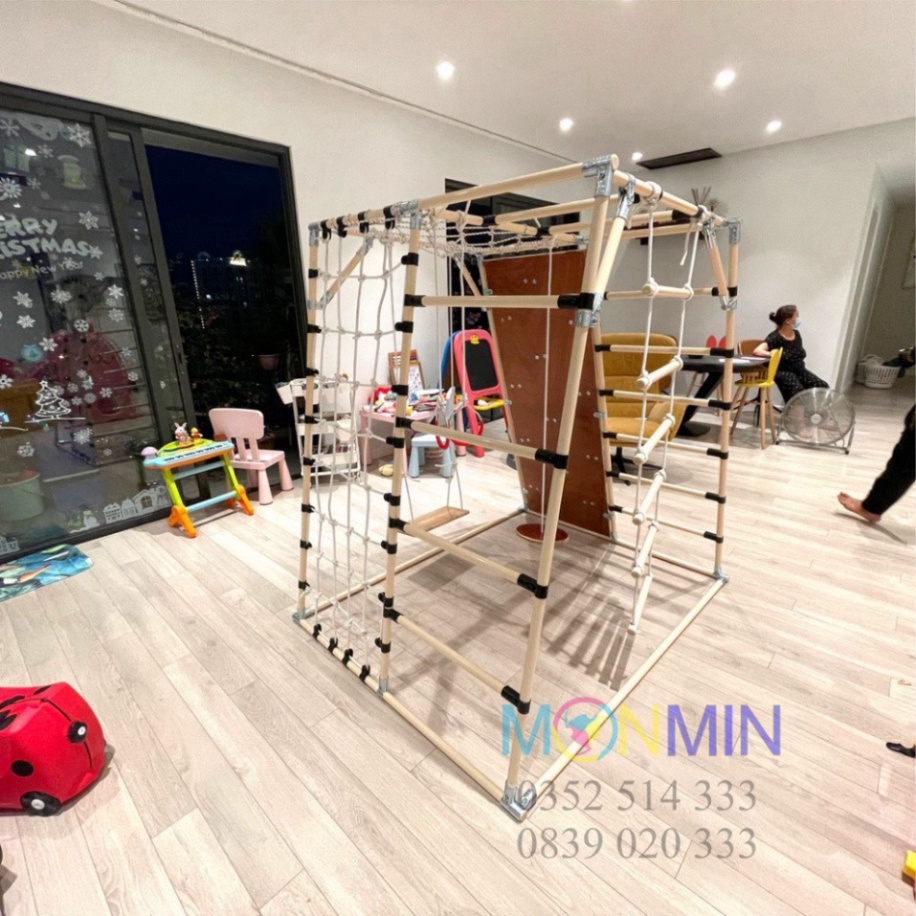 Xà đu đa năng Satech, khung vận động cho bé, hình hộp thang cân, bộ cao 1.35m: Trò chơi 1 3 4 5 6 7