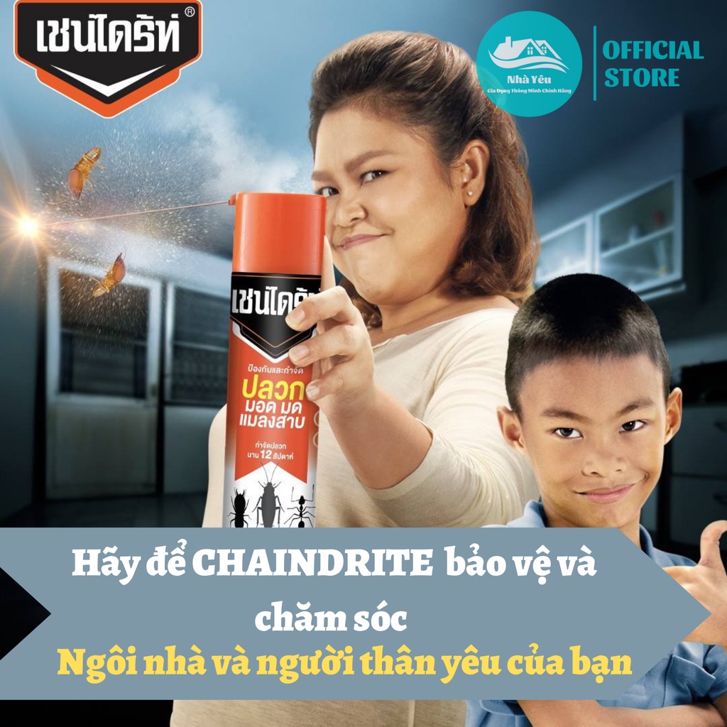 Bình Xịt Diệt Mối,Muỗi,Gián Và Các Loại Côn Trùng ChainDrite Thái Lan 600ml - An Toàn Cho Người Sử Dụng,Hàng Chính Hãng