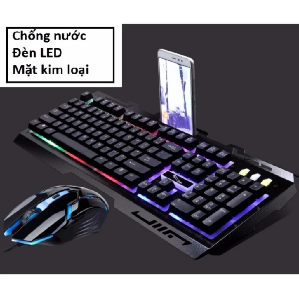 Bộ phím chuột giả cơ G700, đèn led, chống nước, mặt kim loại -combog700 | WebRaoVat - webraovat.net.vn