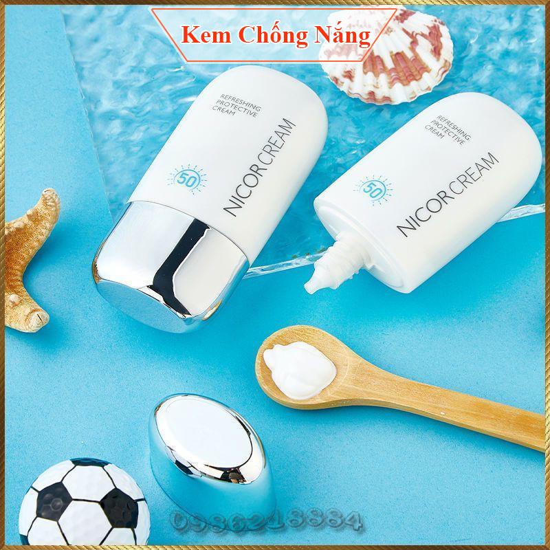 Kem chống nắng dưỡng ẩm nâng tông da NICOR Refreshing Protective Cream SPF50 PA+++ NPC1