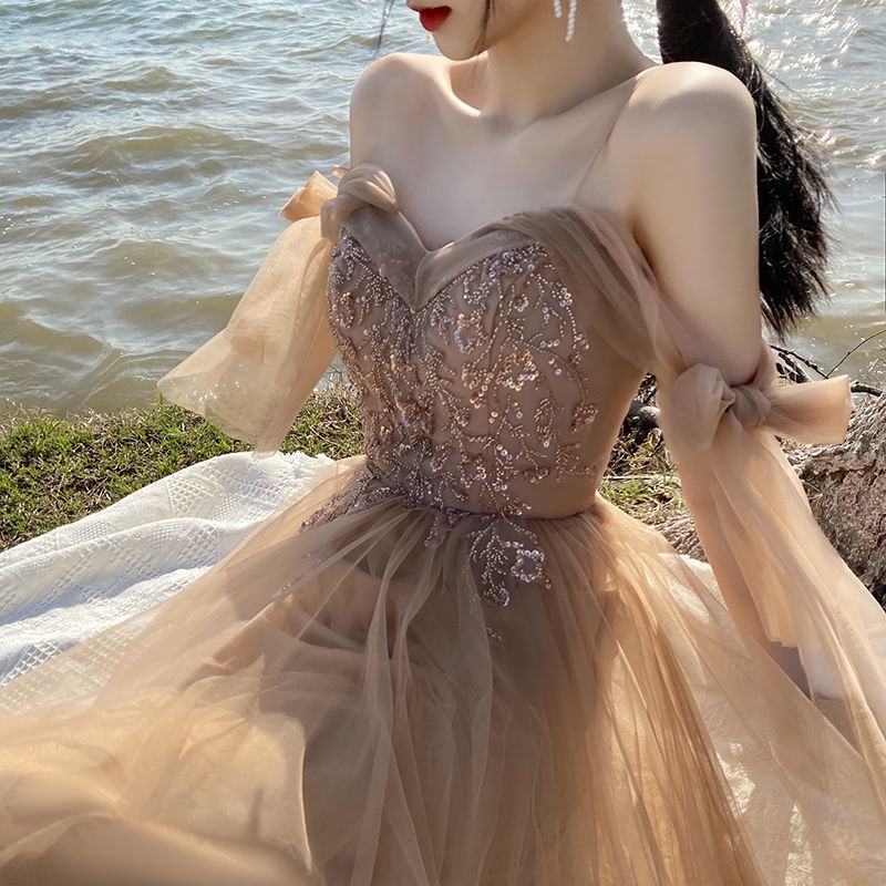 Đầm phù dâu phong cách độc đáo thời trang thu đông cho nữ，đầm cô dâu，đầm cưới đơn giản，áo cưới cô dâu，váy xinh cô dâu