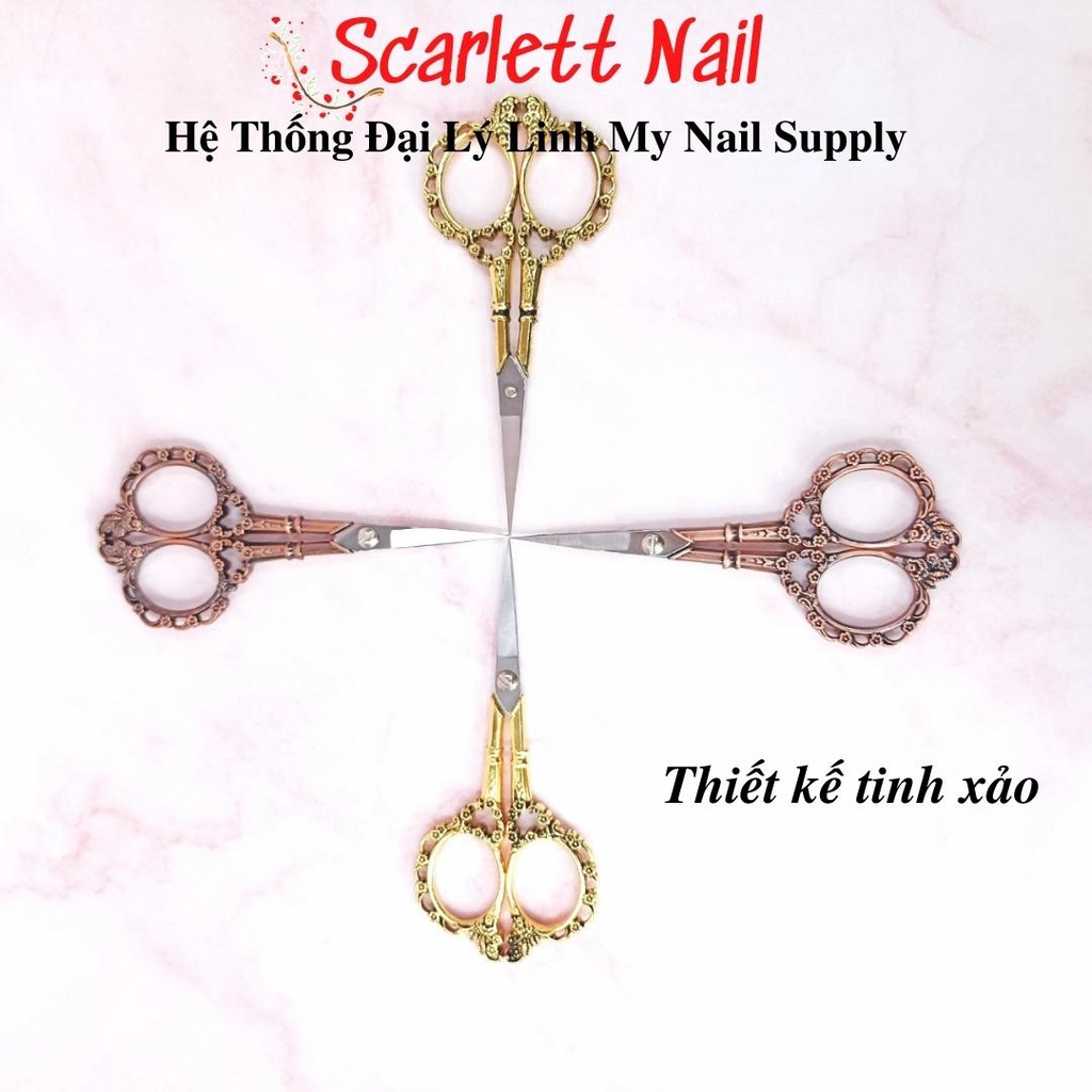 Kéo Cắt Tạo Phom Móng Giả Hoa Văn Hoàng Cung Sang Trọng