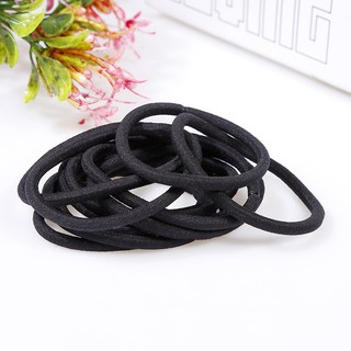 10 DÂY BUỘC TÓC MÀU ĐEN KIỂU DÁNG ĐƠN GIẢN