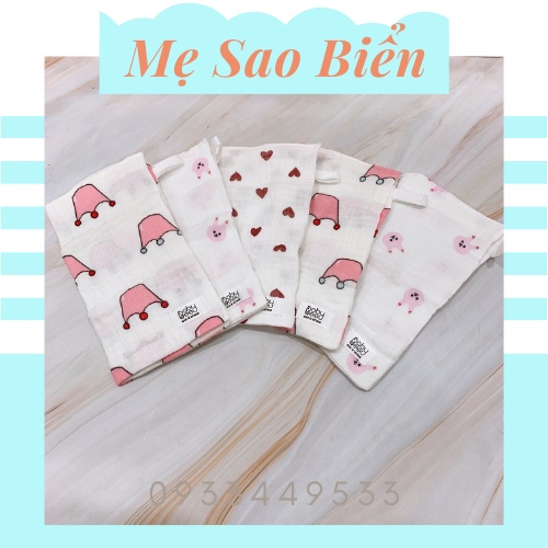 Set 5 khăn sữa vải xô cho bé Baby Bee