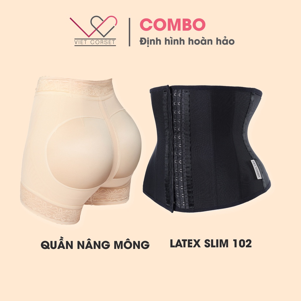 [COMBO] Định Hình Giảm Eo & Nâng Mông [Latex Slim 102 & Quần Nâng Mông][Hỗ trợ đổi trả trong 7 ngày]