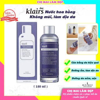 Nước hoa hồng Dear Klairs Supple Preparation Unscented Toner 180ml (Không Mùi Hương)