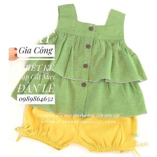 Bb03_ rập giấy bộ đồ bé gái