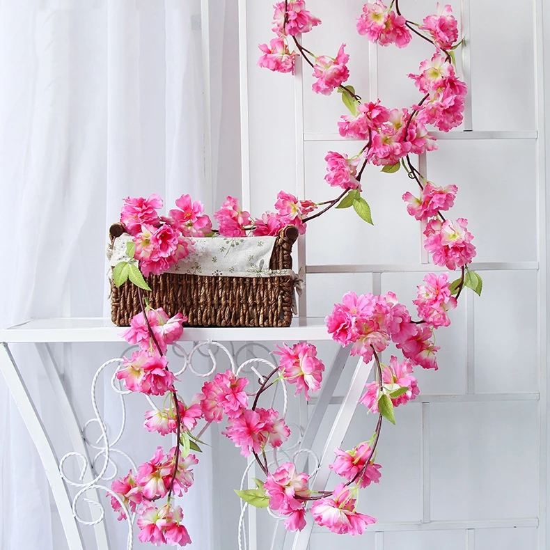 Dây Hoa Đào Giả Bằng Lụa Dùng Trang Trí Tiệc Cưới DIY
