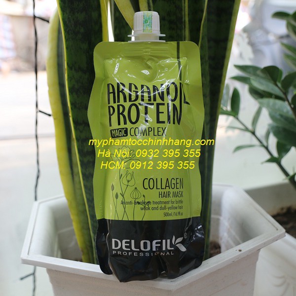 DẦU Ủ (TÚI) TÓC COLLAGEN DELOFIL ARGANOIL PROTEIN SIÊU MƯỢT 500ml