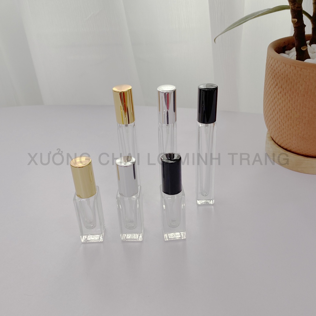 Lọ Chiết Nước Hoa Trụ Vuông Dài 3ML/5ML/10ML/20ML/30ML Chai Lọ Chiết Nước Hoa Thủy Tinh Đựng Dầu Thơm Tiện Dụng