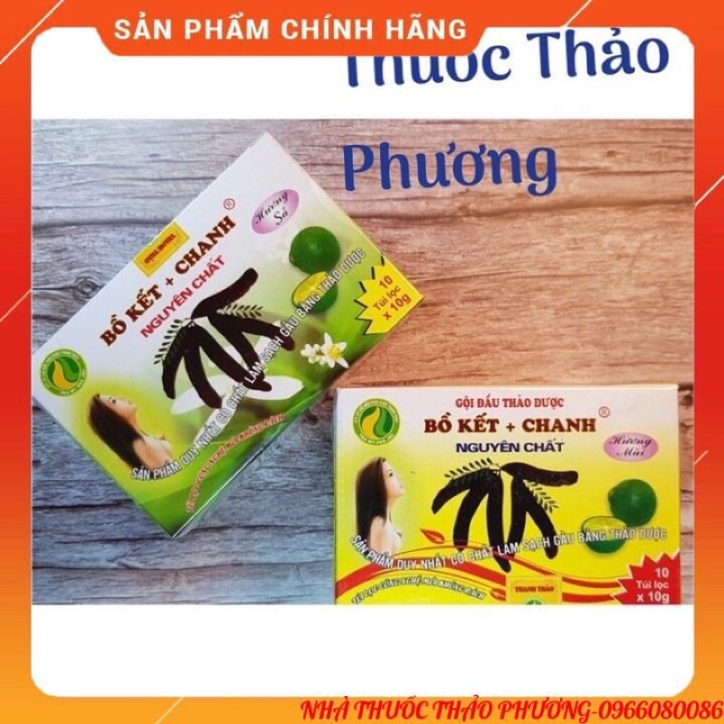 Gội đầu Bồ Kết +Chanh nguyên chất ( túi lọc)