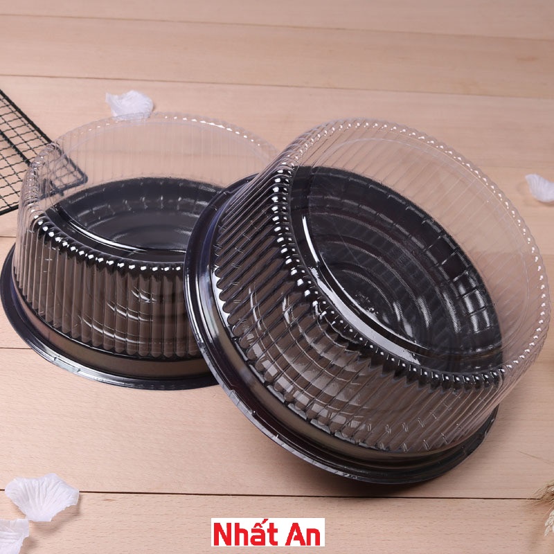 Hộp nhựa tròn đế đen A024 (20cm) - 50 cái