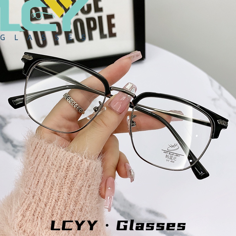 Mắt Kính Gọng Kim Loại Chống Ánh Sáng Xanh Lam Phong Cách Doanh Nhân Thời Trang LCYY2022 / 9296