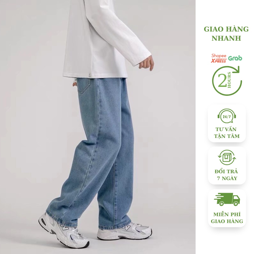 Quần jean baggy nam Gavin, Quần bò nam ống suông, rộng nam, nữ kiểu dáng hàn quốc
