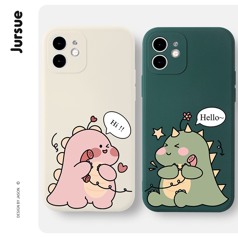 Ốp lưng JURSUE hoạt hình cặp đôi dễ thương đẹp hình bựa chống bẩn độc lạ Compatible for iPhone 14 13 12 11 Pro Max SE 2020 X XR XS 8 7 ip 6S 6 Plus kute XYH166