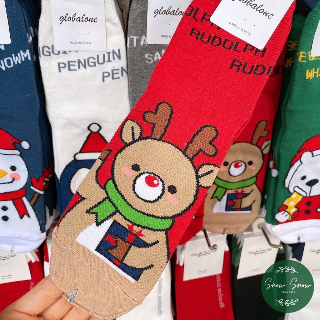 Set 5 tất vớ noel - Tất cao cổ hình Giáng sinh/Noel cực dễ thương chất mềm đẹp cho cả nam và nữ