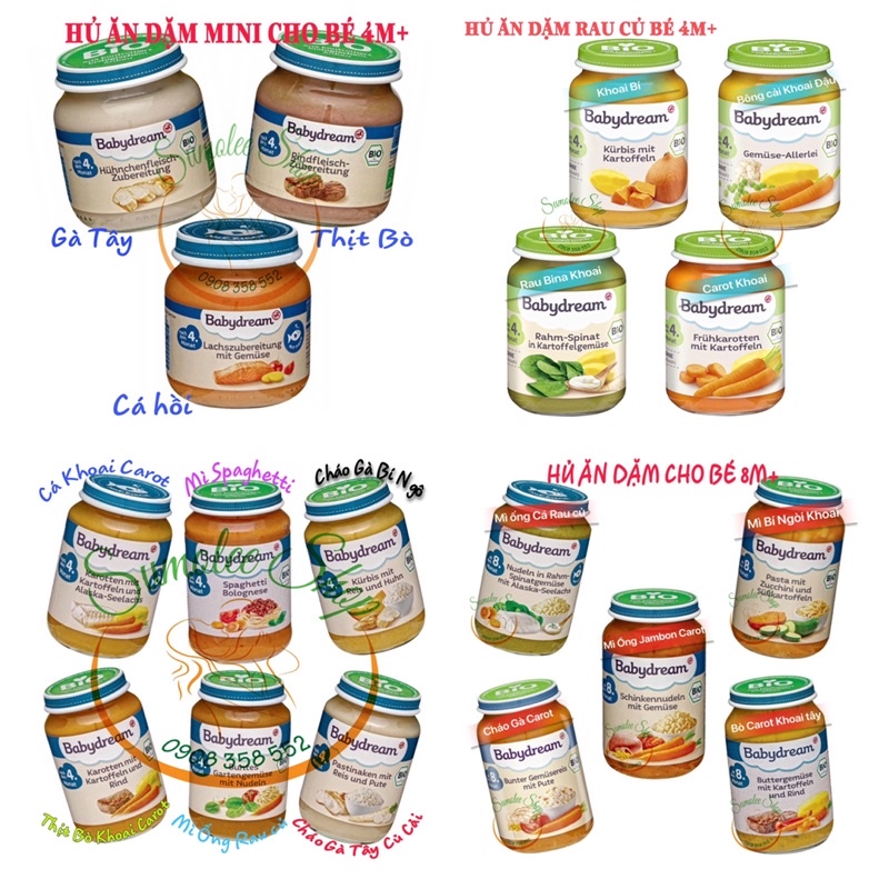 HỦ ĂN DẶM HỮU CƠ BABYDREAM MINI CHO BÉ 5M