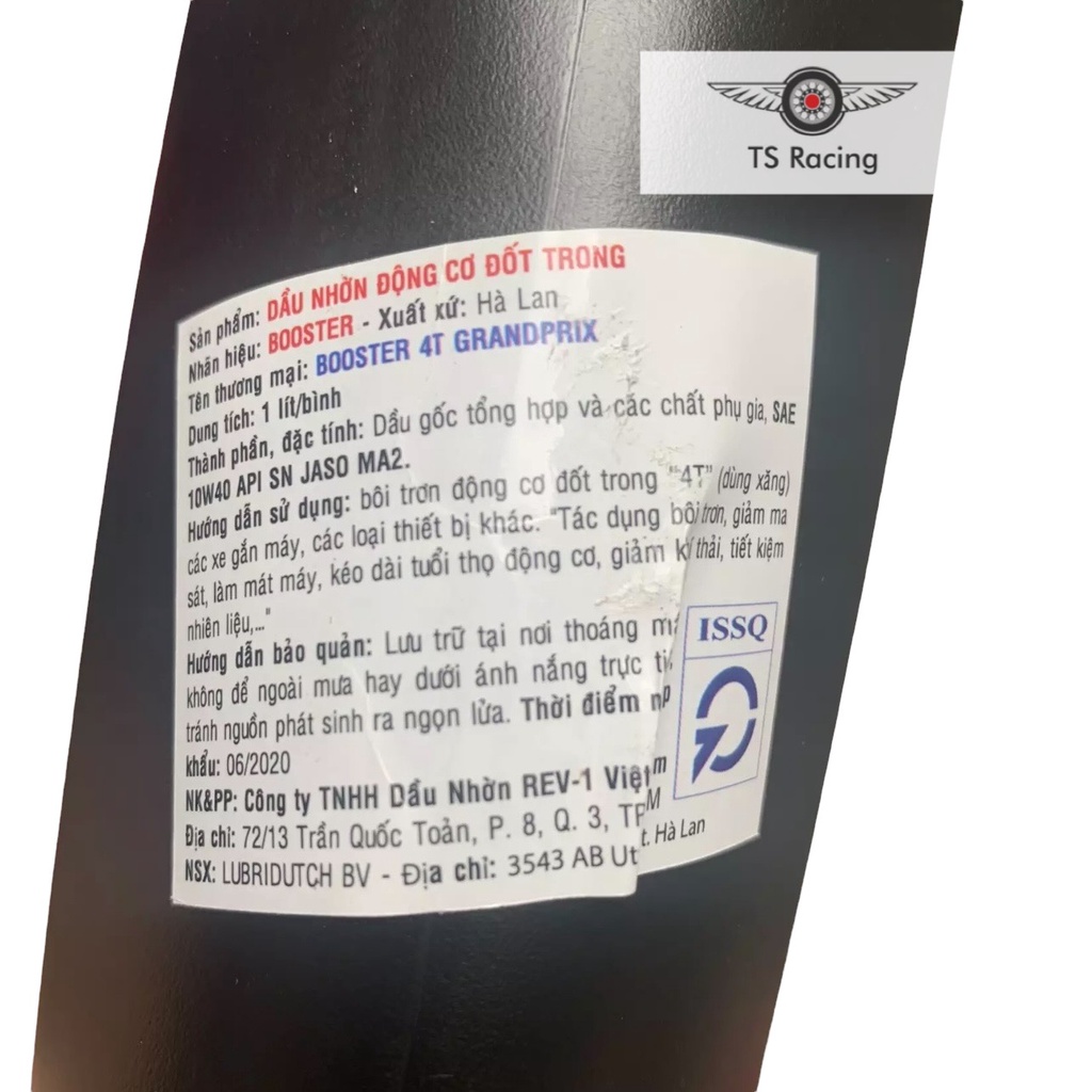 Nhớt Booster Grandprix Fully Synthetic 10W40 1L Chính Hãng - xe số xe côn