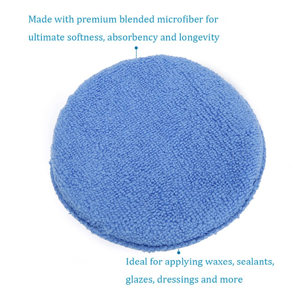 Bộ 5 Miếng Mút Tròn Bằng Sợi Microfiber Siêu Mềm Dùng Đánh Bóng Xe Hơi