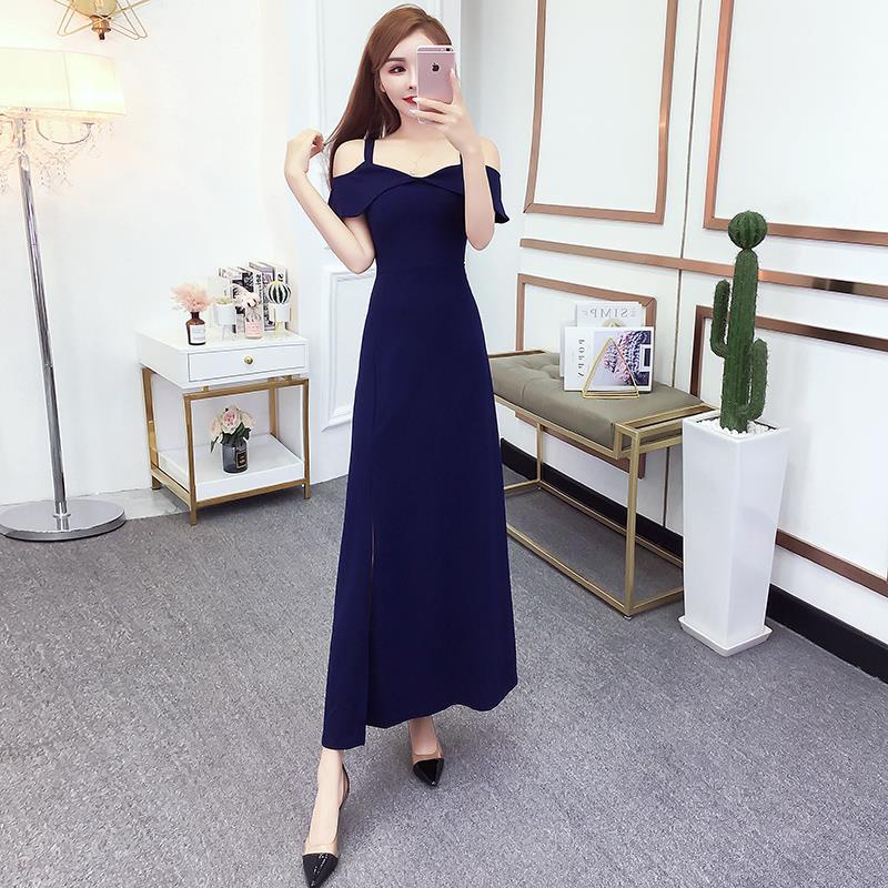 Đầm Dài Hai Dây Xẻ Tà Thời Trang Quyến Rũ Cho Nữ