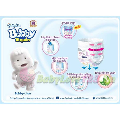 Bỉm tã quần Bobby size M 42(cho trẻ 6-11kg)