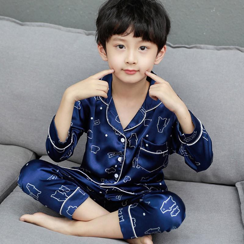 Bộ quần áo Pajamas tay dài họa tiết động vật dễ thương dành cho bé