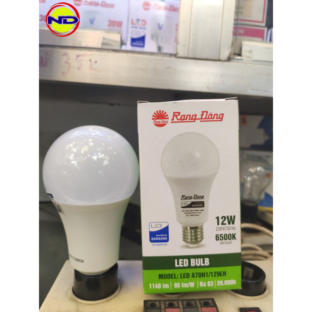Bóng led Bulb trụ 12w Rạng Đông - Bảo hành 1 đổi 1