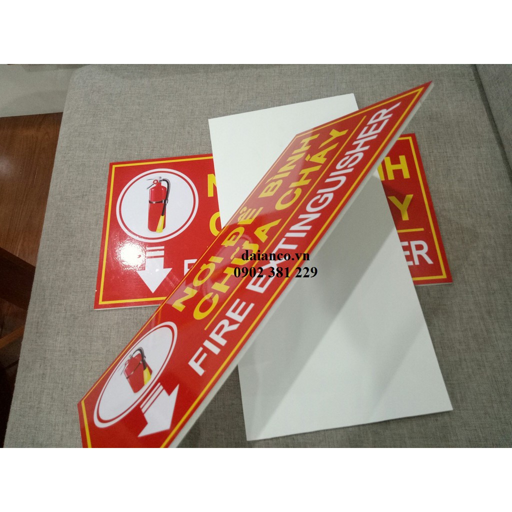 Biển báo nơi để bình chữa cháy Decal dán Fomex 20 x 40cm