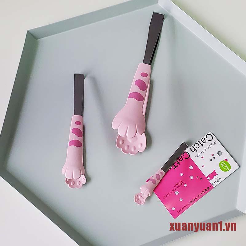 Kẹp Gắp Thức Ăn Hình Bàn Chân Mèo Bằng Thép Không Gỉ Dễ Thương